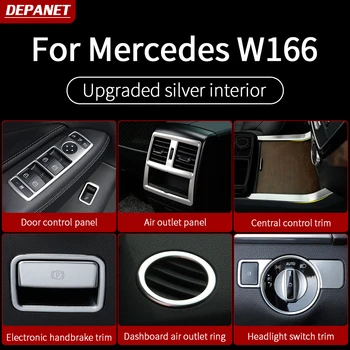 Hõbe sisekujundus jaoks Mercedes GLE W166 350 450 500e gls X166 450 500 550 gl x166 ml w166 sisekujunduses tarvikud