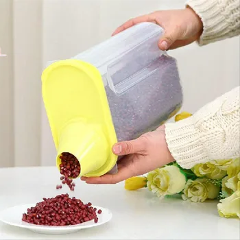 2L Plast Teravilja Dispenser Ladustamise Kasti Köögis Toidu Tera Riisi Konteiner Kena Mitmesugused Terad Ladustamise Kasti