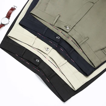 Ülegabariidiliste 42 Meeste Pingevaba-fit Business Casual Venitada Khaki Pant Kõrge Kvaliteedi Modal Silk Meeste Mood ClassicTrousers