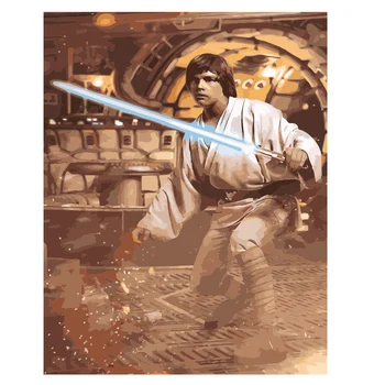 Disney, Star Wars Yoda Värvimine poolt Numbrid Juhtida Lõuend Handpainted Darth Vader Diy Õli Maalid Seina Art Home Decor