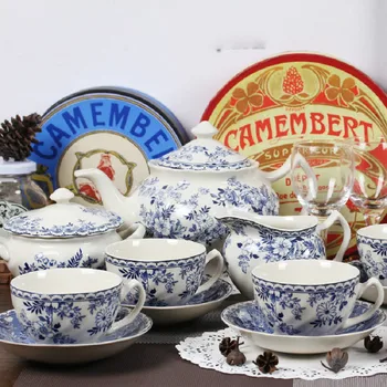 Vintage sinine ja valge portselanist lauanõud praad plaat foto lill magustoit plaat tassi tassi supp kaussi plaat