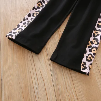 Teise lapse-Lapsed Beebi Poisid Tüdrukud Leopard Print T-Särk Topid Püksid Varustus Komplekt 1-6y Детские Костюмы Kids Kleit Tüdrukute Riided