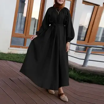ZANZEA Moslemi Naiste Vintage Kleidid Abaya Türgi Hijab Kleit Kevadel Pikad Varrukad seal kaftan Vestido Ruffles Sundress Sarafans S-