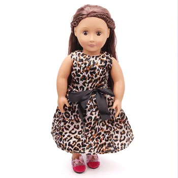 18 tolline Tüdrukute nuku Riided Moodsad leopard printida kleit Ameerika vastsündinud seelik Beebi mänguasjad sobivad 43 cm baby dolls c85