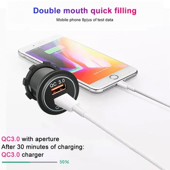 QC 3.0 Touch Lüliti 36W 2 USB-Laadija Pesa Veekindel Universaalne Auto Veoauto Paat Dual Telefoni Tahvelarvuti Kaamera DVR GPS