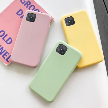 Juhul OPPO Reno 4Z 5G Pehme TPU Silikoonist Lihtne Must Mantel Macaron Värvid Candy tagakaas Telefoni Coque