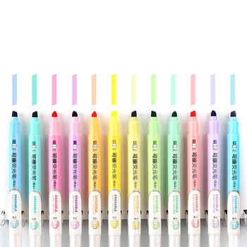 6 Värvi Kustutatavad Highlighters Pastell Sm-i Dual Nippi Luminofoorlamp Pliiats Kunsti Joonis Doodling Märgis Kooli Asukoht Kirjatarvete