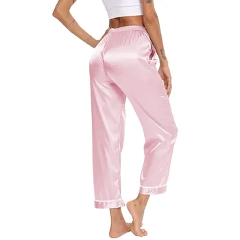 Silk Satin Pidžaama Püksid Naiste Pidžaamad Sleepwear Püksid Naiste Pidžaama Sobiks Naine Siserõivad Homewear Nightie Püksid