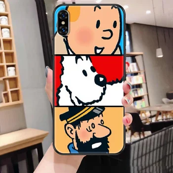 The Adventures of Tintin Telefoni Juhul Katta Kere iphone 5 5s se 2 6 6s 7 8 12 mini plus X XS XR 11 PRO maksimaalne must (MAX black art coque 3D