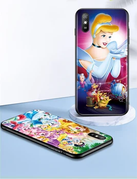 Ilus disney princess jaoks Xiaomi Redmi 10X Pro 9C 9A 9I 9T 9 MINNA K30S Ultra K20 8 7 S2 6 5 4X Pro Pehme Must Telefon Kohtuasjas