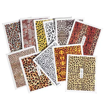 19pcs Küünte Kleebiste Komplekt Fashion Õie Geomeetriline Nail Art Water Transfer Kleebised Liugurid Leopard Printida Kaunistamiseks Maniküür