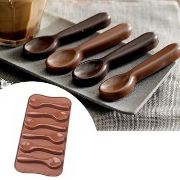 1tk Lusikas Kujuga Silikoonist Šokolaadi Hallitus, Küpsetamine, Tööriistad DIY 3D-Fondant Kook Biskviit Jelly Candy Mould köök Küpsetamine Tarvikud