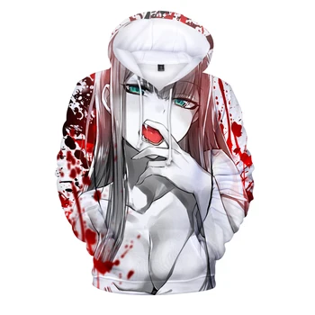 2021 Uus Mood Hupparit Anime Kallis aastal FranXX 3D Print Topp Pullover Dressipluus Trendikas Riided Streetwear