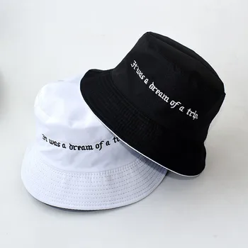 Kopp Mütsid Naised Kiri Tikitud kahepoolne Kalamees Müts korea Stiilis Tahke Ronida Väljas Päikesekaitsetoodete Kopp Müts ZZ-337