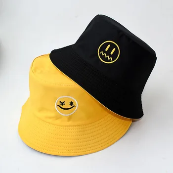 Kopp Mütsid Naised Kiri Tikitud kahepoolne Kalamees Müts korea Stiilis Tahke Ronida Väljas Päikesekaitsetoodete Kopp Müts ZZ-337