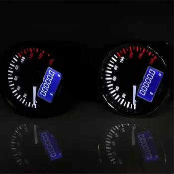 2.6 Mootorratta Must/Hõbe Digitaalne LED LCD KM/H Spidomeeter Läbisõidumõõdik Kiirus, Kütuse Taseme Näidik Arvesti Mootorratas Tahhomeeter