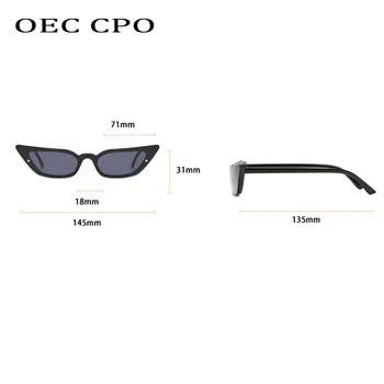 OEC CPO Mood Cat Eye Päikeseprillid Naistele Brändi Disainer Ühes Tükis päikeseprillid Naiste Vintage Oranž Punk Prillid UV400 O977