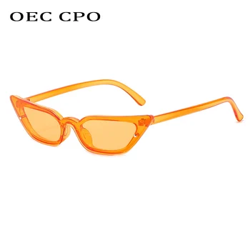 OEC CPO Mood Cat Eye Päikeseprillid Naistele Brändi Disainer Ühes Tükis päikeseprillid Naiste Vintage Oranž Punk Prillid UV400 O977