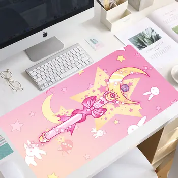 Anime kawaii Suur Mouse Pad Suur Kummist Gaming Mat Kiirus Kawaii XL MousePad Klaviatuuri Lukustamine Äär roosa manga mouse pad kingitus