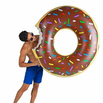 120cm Täispuhutav Donut Ujumine Ringi Hiiglaslik Bassein Float Suvel Väljas Beach Party Bassein Täispuhutav Madrats Vett