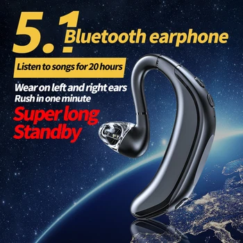 Bluetooth-Peakomplekti Pöörleva Ühe Kõrva ärimudel 5.1 Stereo Müra Vähendamise Muusika Sport Kõrvaklapid Auto Peakomplekt
