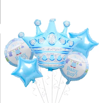 5 tk Sinine Roosa Suur Võra õhupallid 18 tolline Prints Printsess Heelium õhupalli Sünnipäeva teenetemärgi Lapsed mänguasjad baby shower
