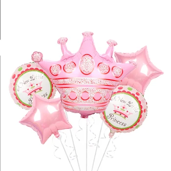 5 tk Sinine Roosa Suur Võra õhupallid 18 tolline Prints Printsess Heelium õhupalli Sünnipäeva teenetemärgi Lapsed mänguasjad baby shower