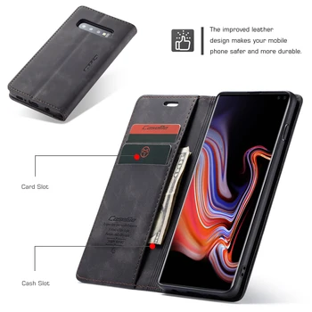 Magnet Nahast Flip Juhtudel Samsung Galaxy S10 PLUSS S10E Lite 5G Rahakott Stiilis ID & Credit Card Slots Omaniku Telefoni Juhtudel