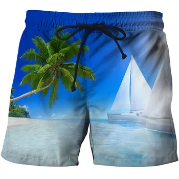 2021 Mens Suvel Ujumine Ülikond Ujuda Reisikohvrid 3D Cartoon Beach Püksid Meestele Ujumistrikoo Kala Prindi Mees Püksid Kõrge Vöökoht Beachwear Tops