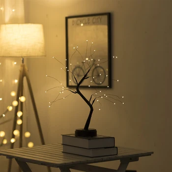 LED Night Light Reguleeritav Puu Kuju Disain Pearl vasktraat Lamp 36leds/108leds Kodus Tuba Decor Jõulud Puhkus
