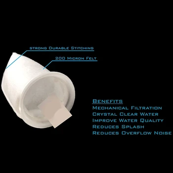 4 Pakki Filter Sokke, 200 Μm, Kala Tank/Soolase Akvaarium, Tiik, sest Õlivann/Ülevool