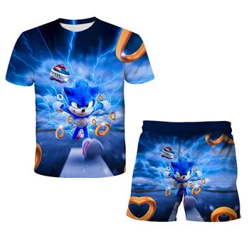Sonic suvel Laste Riideid Komplekti Poiste T-särk ja lühikesed Püksid Püksid, 2 tk Riietus määrab laste riided Baby Poiste riided