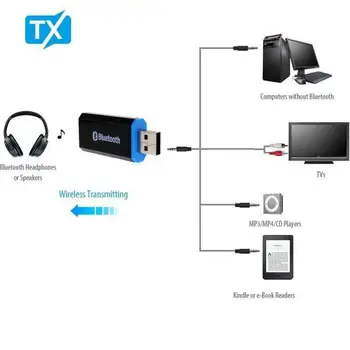 Kaasaskantav Usb-Bluetooth-ühilduva EDR Audio Saatja Tv Pc Aux Juhi Vaba Usb-Audio-Dongle Saatja 3.5 Mm Jack Aux
