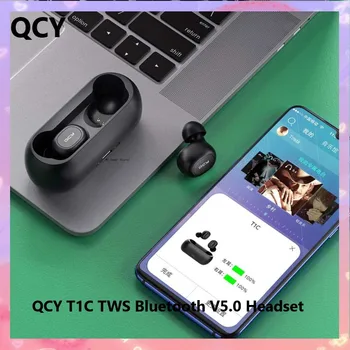 Mijia QCY T1C TWS Kõrvaklapid Bluetooth V5.0 Peakomplekt 3D Stereo Sport Traadita Earbuds Dual Mikrofoni Laadimise Kasti