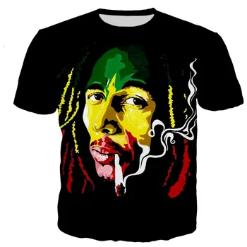 Bob Marley Reggae T-Särgid, Meeste/naiste 3D Bob Marley Trükitud T-särk Vabaaja Harajuku Stiilis Särgid Streetwear Pluss Suurus Tops