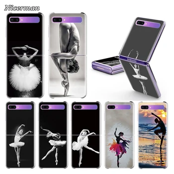 Ballerina Dance Ballett Tüdruk Case For Samsung Galaxy Z Klapp 5G Raske Telefoni Coque Kokkuklapitavad Tagaistme Capa Selge Plistic ZFlip Kate Sac