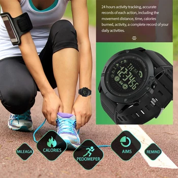 Spovan Top Brändi Sport Bluetooth-ühilduva Smart Watch Must Sõjalise Kvaliteediga Plastikust, Digital watch Veekindel Reloj Mujer