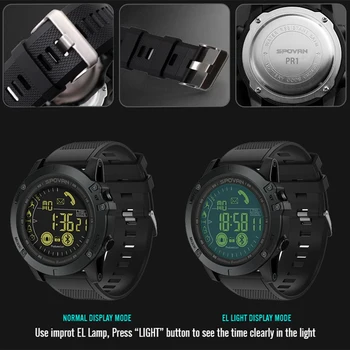 Spovan Top Brändi Sport Bluetooth-ühilduva Smart Watch Must Sõjalise Kvaliteediga Plastikust, Digital watch Veekindel Reloj Mujer