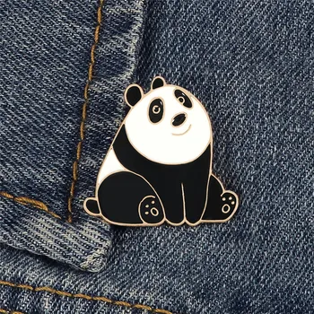 Armas Loomade Prossid Cartoon Igav Istub Panda Märgid Emailiga Pin-Särk Krae Kott Metallist Nupp Rinnamikrofon Nööpnõelad Ehted Lapsed Kingitus