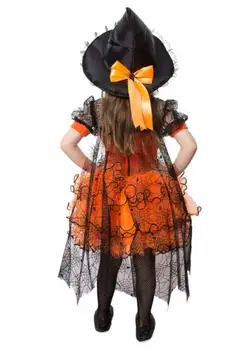 1-5T Uus Kuum Mood Lapsed Tüdrukud Nõid Pits Printsess Kleit Väikesed Tüdrukud Halloweeni Kõrvitsa Kostüüm Pool Kleidid ropa de bebe niña