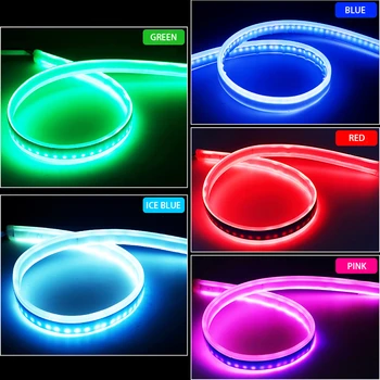 Auto Esitulede Dekoratiivsed RGB Led Neoon Riba 12v IP68 Kaks Värvi Streamer Hele Riba, Painduv suunatuli PÄEVATULED päevasõidutuli Lamp