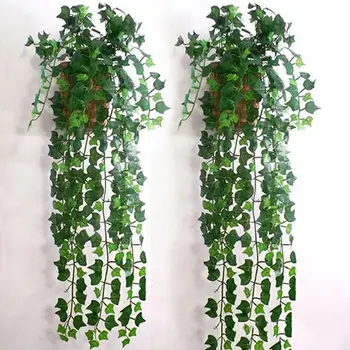 2,5 m Plastikust Kunstlik Ivy Leaf Vanik Taimed Viinapuu Võltsitud Lehestik Kunstlikku Lille Rotangist Igihaljas Cirrus Lilled Home Decor