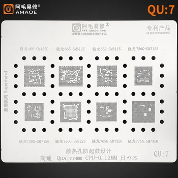 Amaoe QU 1 2 3 4 5 6 7 8 BGA Reballing Šabloon Jaoks Xiaomi Huawei Oppo Vivo MTK Qualcomm SM8350 SDM888 MSM8998 CPU RAM Seeria