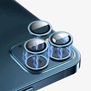 IPhone 12 Pro Max Metallist Rõngas Klaas Täis Kaas Kaamera Objektiivi Kaitsjad iPhone 12pro max 12mini 12pro kaitsekork