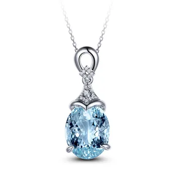 Naiste Võluv Sinine Kristall Rhinestone Kett Luksus Avaldus Vee Tilk Crystal Ripats Kaelakee Pulmad Engagement Pool Kingitus