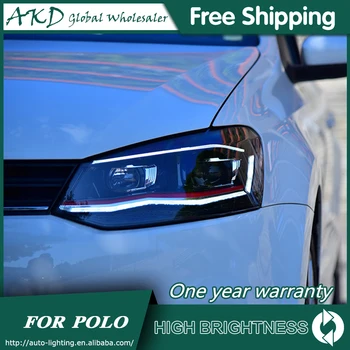 Esituled Auto VW POLO 2010-2018 POLO PÄEVATULED Päeval Töötab Light LED Pea Lamp Bi Xenon Pirn Udutuled Tuning Auto Accessory