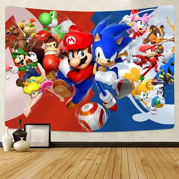 Super Mario tapestry taust tekk Super Mario Brothers cartoon mäng iseloomu vaip seina tapeedid sünnipäeva kingitused