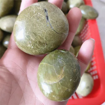 1tk 40-60g hulgi hind Looduslik mineraal kristall kivi Roheline opaal palm kivi