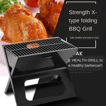 Väljas roostevabast terasest X-kujuline grill raami portable folding suur grill süsi ahi, õues siseruumides grill vahendid