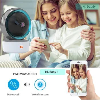 Uue Eluaseme Tuya automaatne jälgimine Turvalisuse Kaamera 355 kraadise pöörde täis vaatenurk 1080P Resolutsioon, 2 way audio smart home Baby